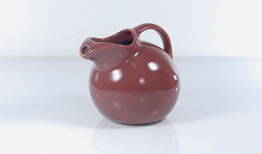 Hall China Co. Ball pitcher with ice lip in chinese red
